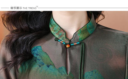 Zijden Jurk Retro Stijl Zomer Collectie