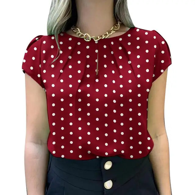 Vrouwelijke Zomer Tunic Top met Polka Dots