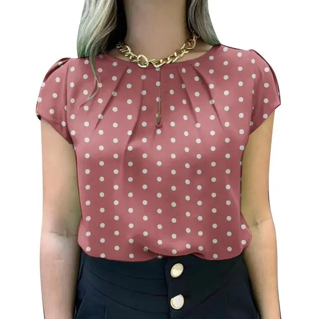 Vrouwelijke Zomer Tunic Top met Polka Dots