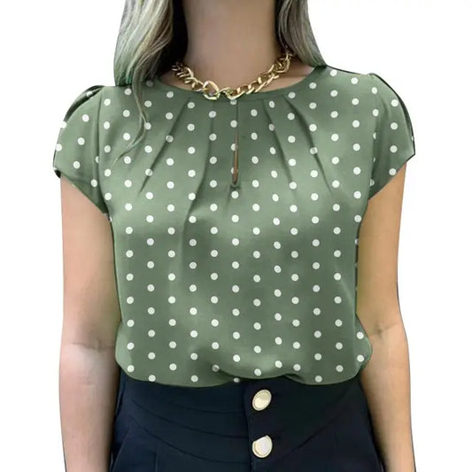 Vrouwelijke Zomer Tunic Top met Polka Dots - StudioMarella