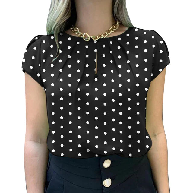 Vrouwelijke Zomer Tunic Top met Polka Dots