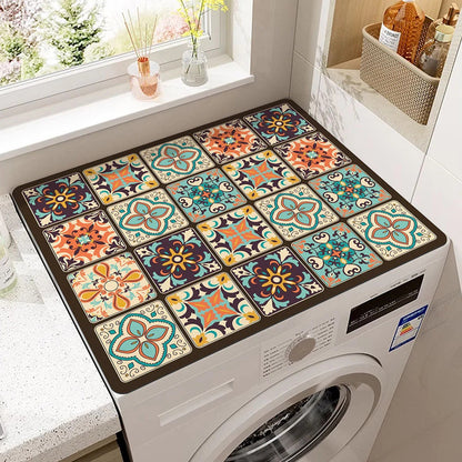 Beschermende Apparaatmat met Retro of Modern Design – Anti-Slip Microvezeldoek voor Keukenapparaten – Stijlvolle Bescherming tegen Krassen, Stof en Vocht – Verkrijgbaar in Retro Plaid, Blauw, Grijs, Desert en Abstract – 20x24 inch