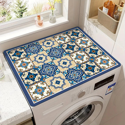 Beschermende Apparaatmat met Retro of Modern Design – Anti-Slip Microvezeldoek voor Keukenapparaten – Stijlvolle Bescherming tegen Krassen, Stof en Vocht – Verkrijgbaar in Retro Plaid, Blauw, Grijs, Desert en Abstract – 20x24 inch