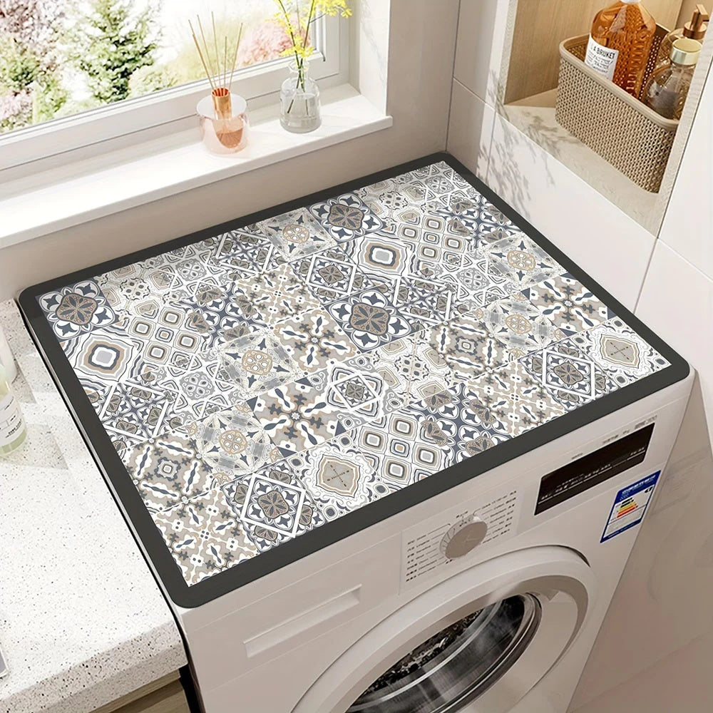 Beschermende Apparaatmat met Retro of Modern Design – Anti-Slip Microvezeldoek voor Keukenapparaten – Stijlvolle Bescherming tegen Krassen, Stof en Vocht – Verkrijgbaar in Retro Plaid, Blauw, Grijs, Desert en Abstract – 20x24 inch