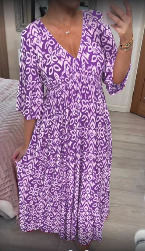 Isabelle | Lange Jurk met Print