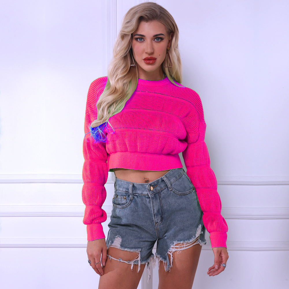 Dames Trui Kort Trendy met Structuur Stijlvol