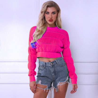Dames Trui Kort Trendy met Structuur Stijlvol