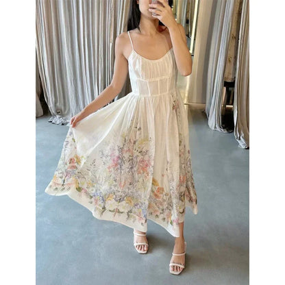 Retro Jurk met Gedrukt Bloemenpatroon voor Vrouw