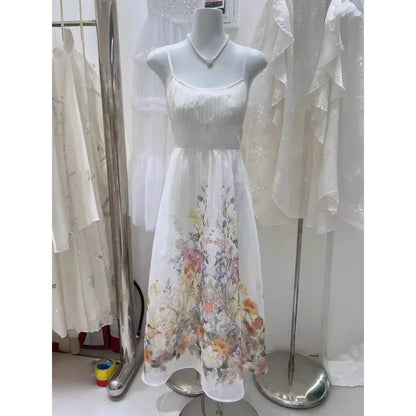 Retro Jurk met Gedrukt Bloemenpatroon voor Vrouw