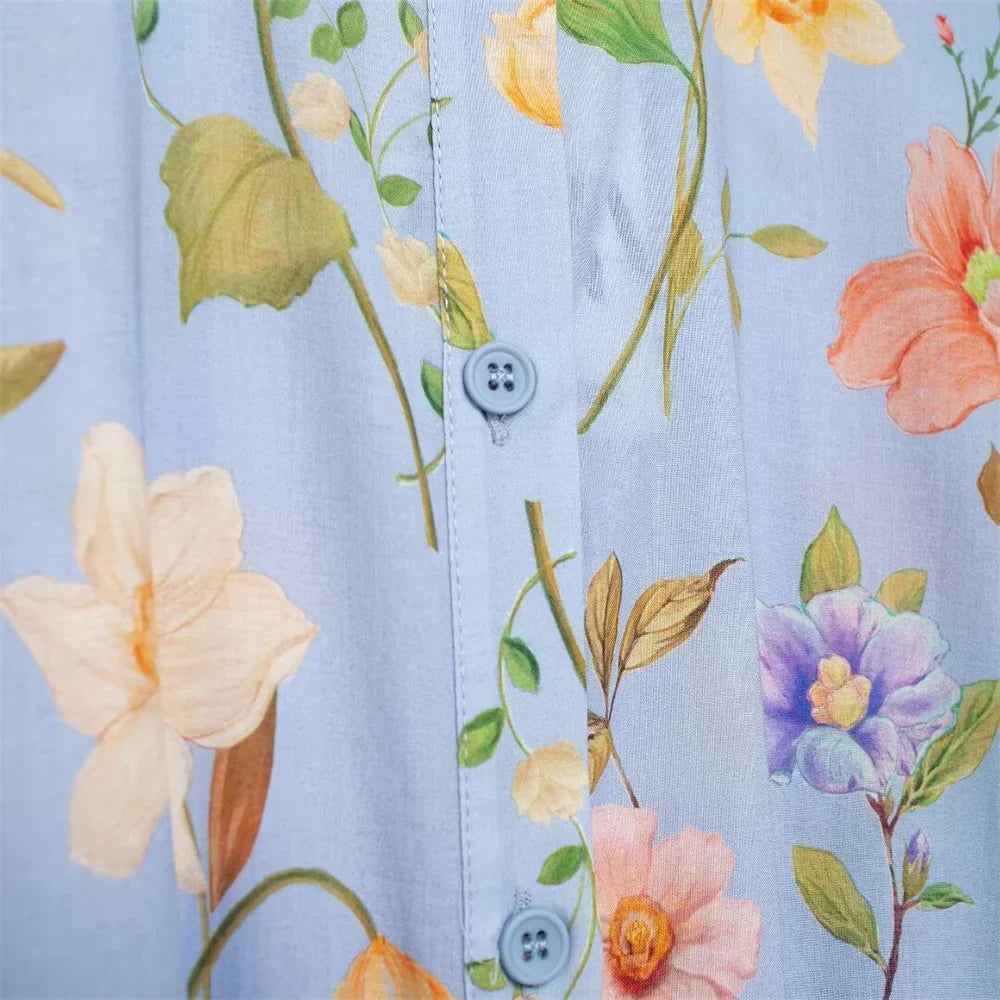 Lange Bloemenjurk Vrouwelijke Zomerjurk Mooi Print