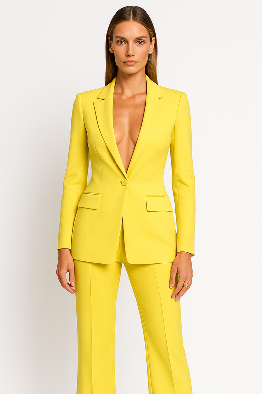 Dames Blazer Broek Set Tweedelig Klassiek Zakelijke Pak - StudioMarella