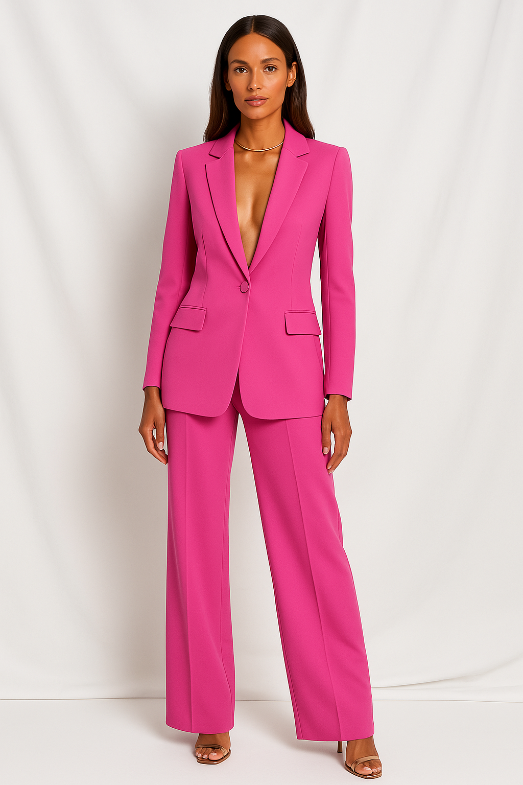 Dames Blazer Broek Set Tweedelig Klassiek Zakelijke Pak