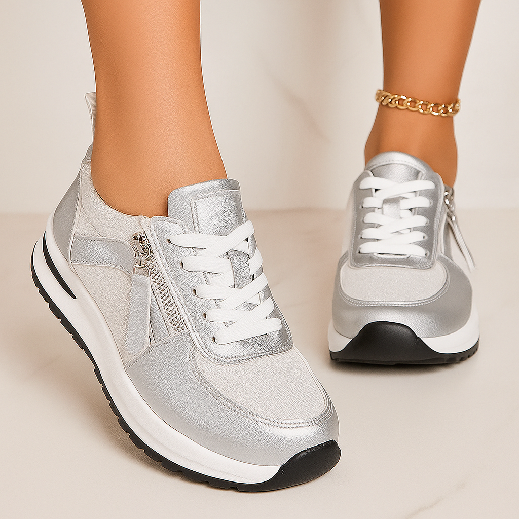 Dames Sneakers Met Rits Comfortabele Pasvorm
