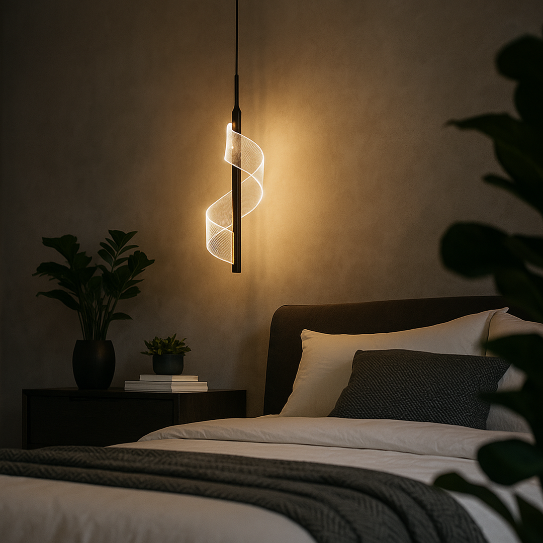 Wandlamp LED Spiraal Acryl Zwart Metaal Woonkamer Slaapkamer Gang Decoratieve Muurlamp Modern Sculpturaal