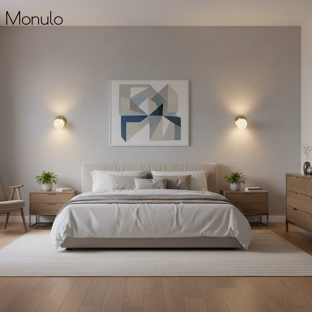 Opaal Glazen Wandlamp & Plafondlamp Dubbelfunctie Modern Design Messing
