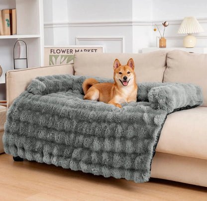 Pluche Hondenmand Sofa Beschermer Huisdiermat Antislip Bodem Wasbaar Comfort Rustplek – Grijs Koffie Tie-Dye