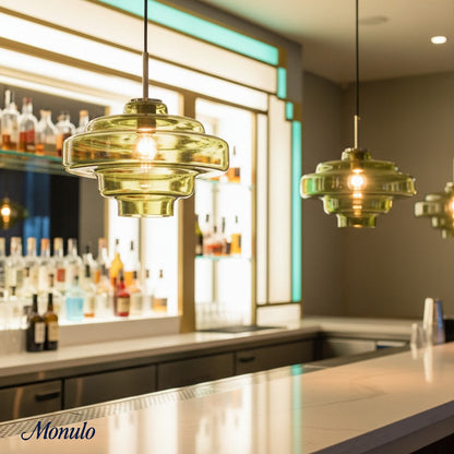 Gekleurde Glazen Hanglamp met Verstelbare Ophanging – Moderne Lichtpunt voor Eetkamer Keuken Woonkamer