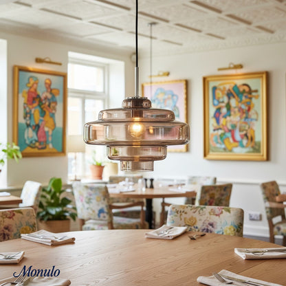 Gekleurde Glazen Hanglamp met Verstelbare Ophanging – Moderne Lichtpunt voor Eetkamer Keuken Woonkamer