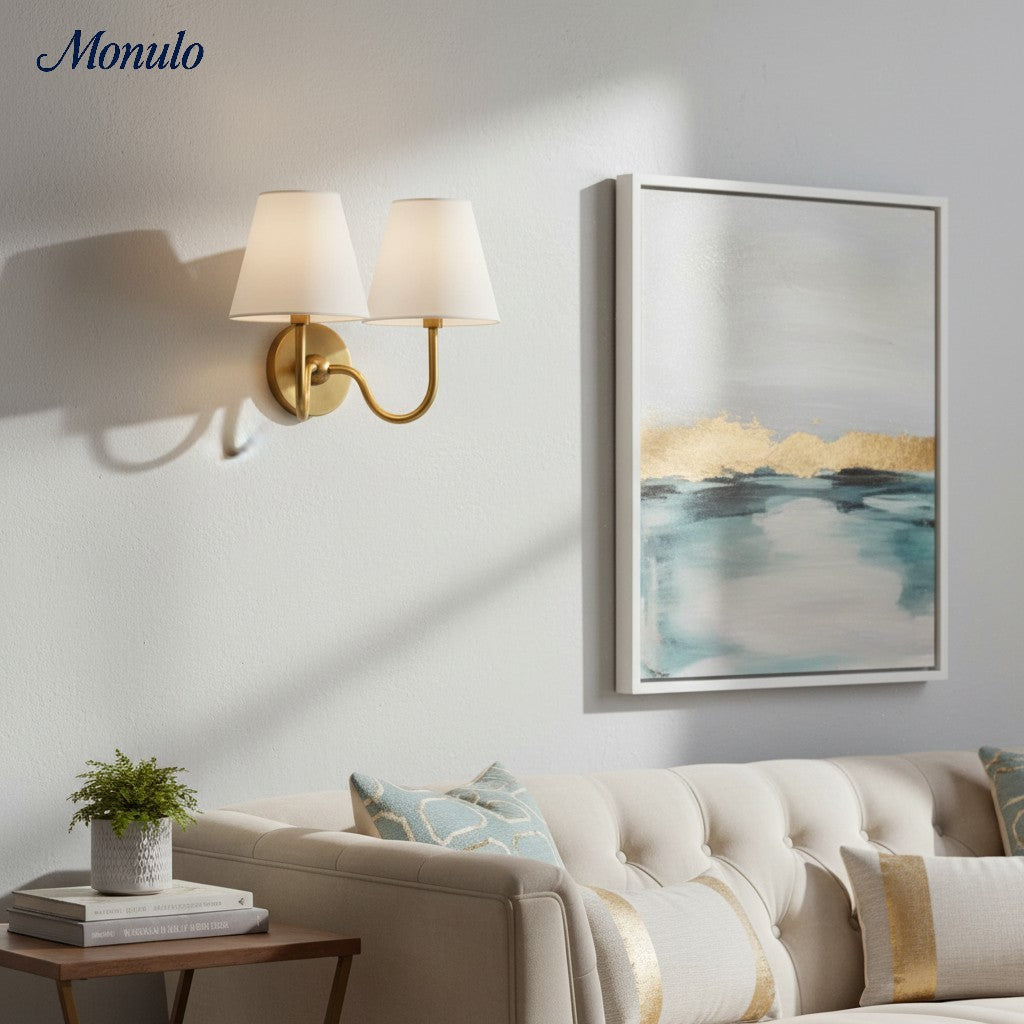 Wandlamp met Geplisseerde Stoffen Kap – Klassieke Verlichting voor Slaapkamer en Woonkamer