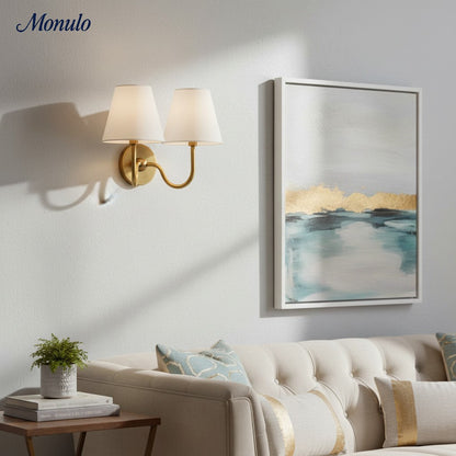 Wandlamp met Geplisseerde Stoffen Kap – Klassieke Verlichting voor Slaapkamer en Woonkamer