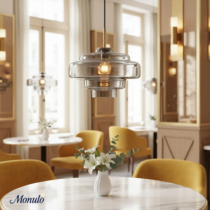 Gekleurde Glazen Hanglamp met Verstelbare Ophanging – Moderne Lichtpunt voor Eetkamer Keuken Woonkamer