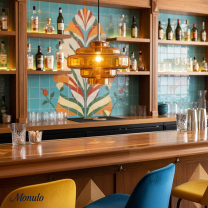 Gekleurde Glazen Hanglamp met Verstelbare Ophanging – Moderne Lichtpunt voor Eetkamer Keuken Woonkamer