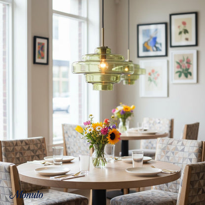Gekleurde Glazen Hanglamp met Verstelbare Ophanging – Moderne Lichtpunt voor Eetkamer Keuken Woonkamer