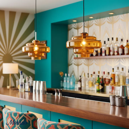 Gekleurde Glazen Hanglamp met Verstelbare Ophanging – Moderne Lichtpunt voor Eetkamer Keuken Woonkamer