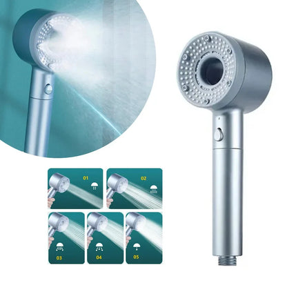 Handdouche met 5 Verstelbare Standen – Waterbesparende Douchekop met Verhoogde Druk – Badkameraccessoire voor Zwakke Waterdruk