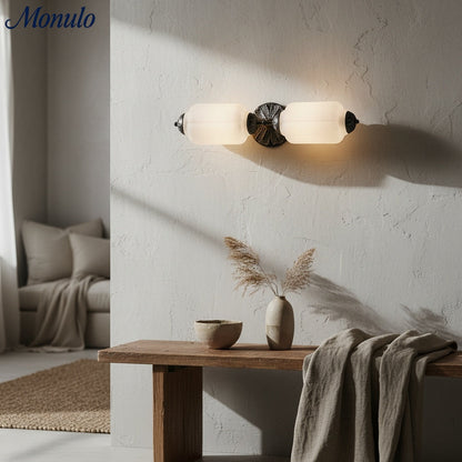 Eloise Vintage Scalloped Milk Glass Wall Sconce - Modern Accent Lighting for Bathroom and Bedroom