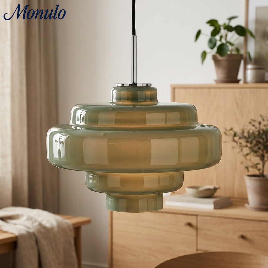 Gekleurde Glazen Hanglamp met Verstelbare Ophanging – Moderne Lichtpunt voor Eetkamer Keuken Woonkamer