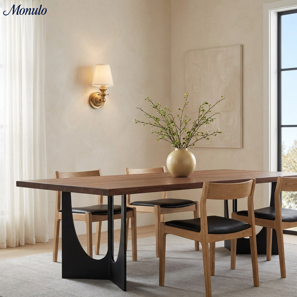 Wandlamp met stoffen kap en zwanenhalsarm – smeedijzeren armatuur met verstelbare leeslamp