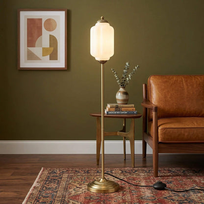Decoratieve Glazen Pompoen Vloerlamp Retro Organische Stijl Woonkamer Staande Lamp