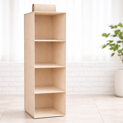 Hangend Kast Organizer Systeem – Opvouwbare Stof Opberg Vakken voor Kledingkast – 3, 4 of 5 Niveau Opberg Plank voor Kleding Schoenen Accessoires