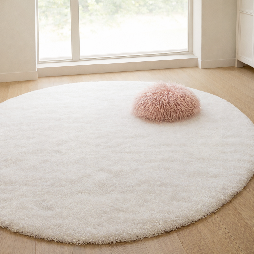 Rond Vloerkleed Velvet Neutrale Tinten Meerdere Maten Woonkamer Slaapkamer