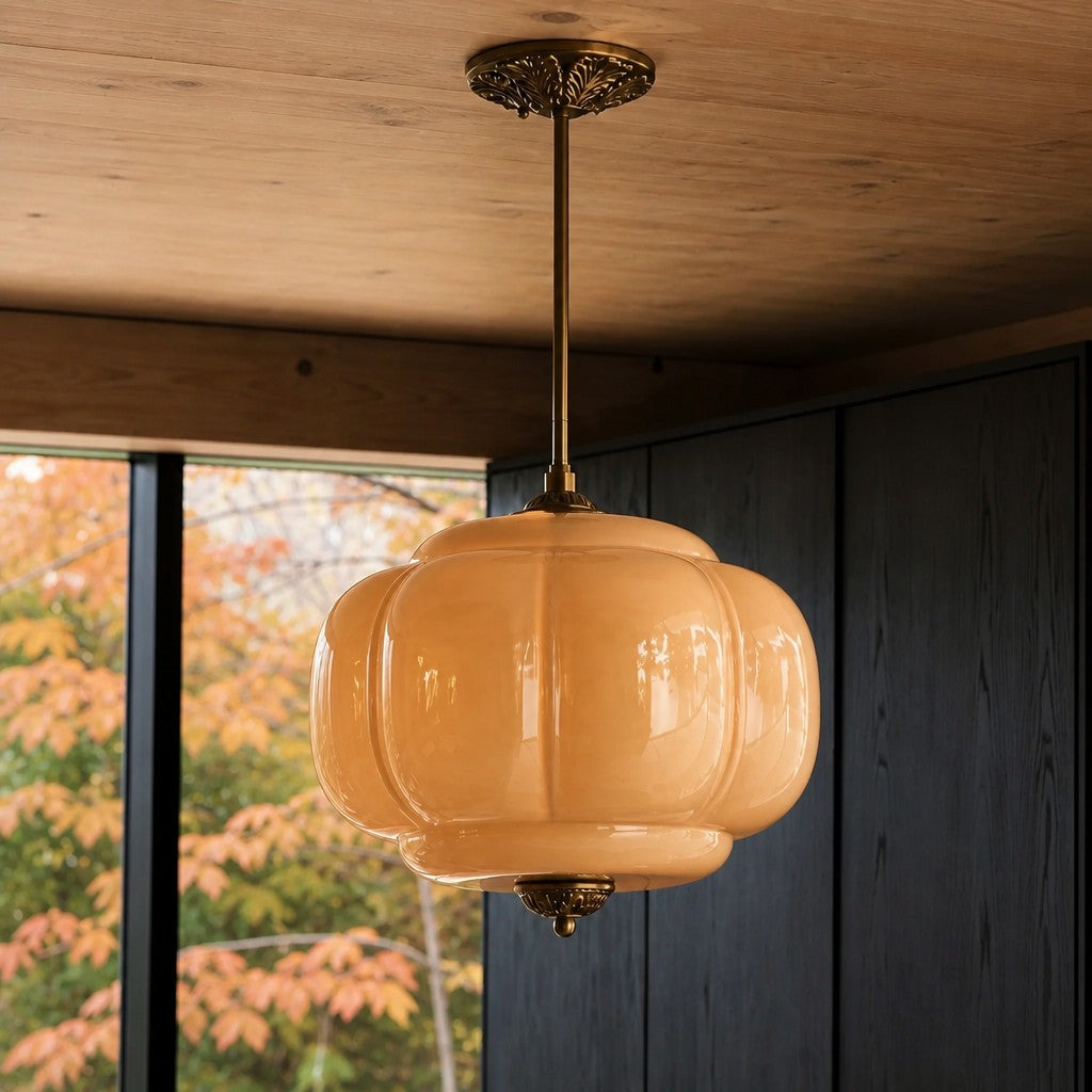 Vintage Melkglas Plafondlamp Geschulpt Rand Wit Roze Groen Blauw Helder Mat Glas Semi-Flush Hanglamp Messing Zwart Finish