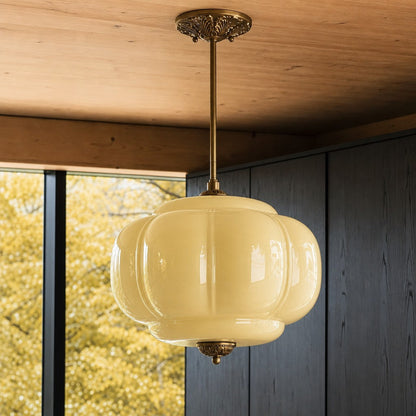 Vintage Melkglas Plafondlamp Geschulpt Rand Wit Roze Groen Blauw Helder Mat Glas Semi-Flush Hanglamp Messing Zwart Finish