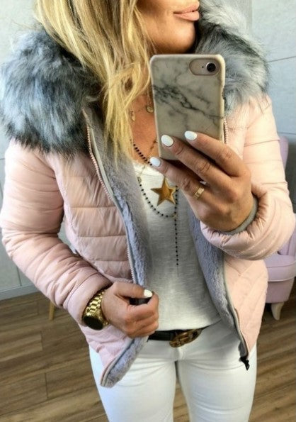 Dames Winterjas Warm Gewatteerd Faux Fur Kapuchon