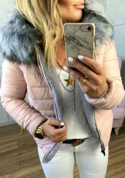 Dames Winterjas Warm Gewatteerd Faux Fur Kapuchon