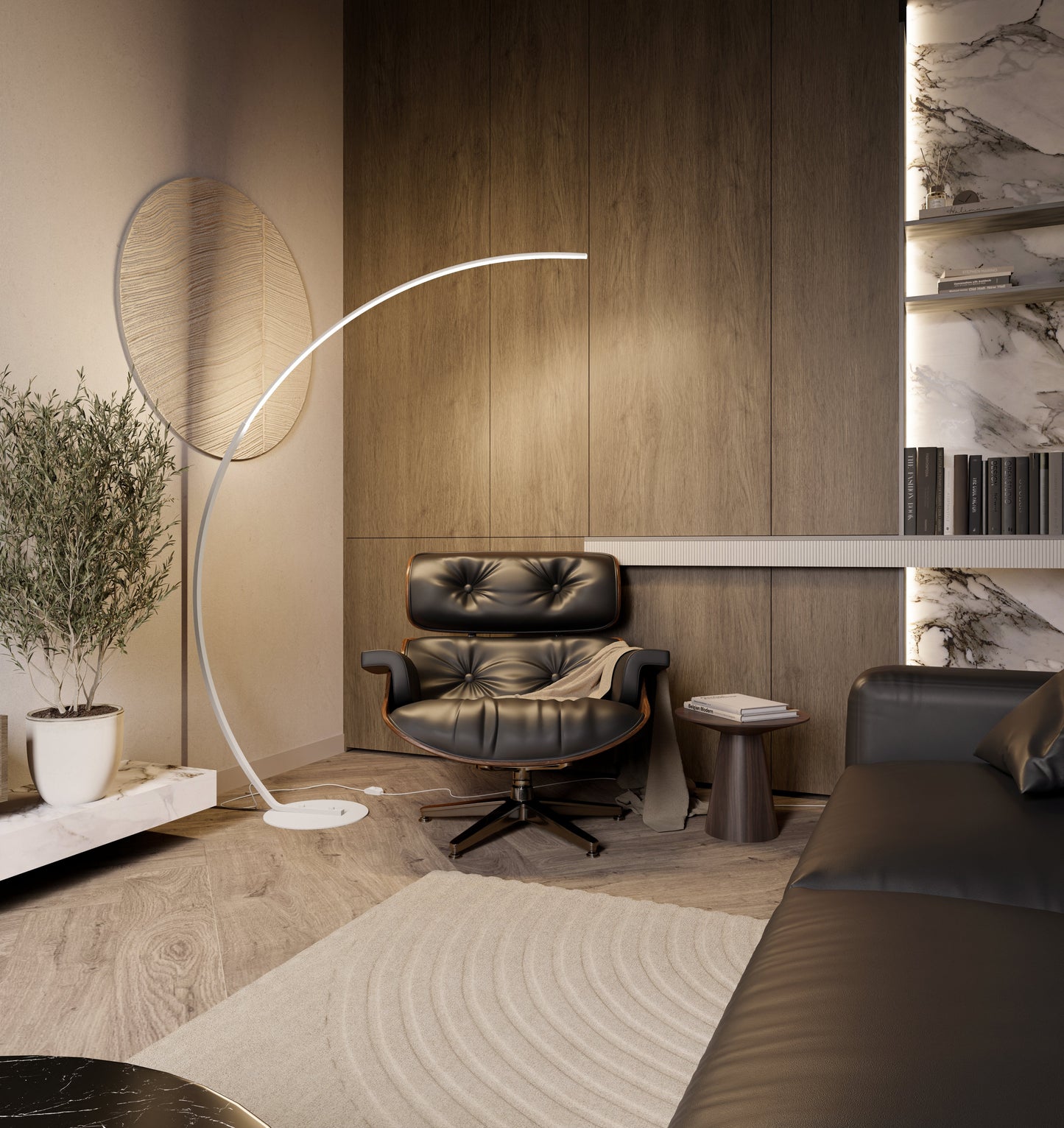 LED Vloerlamp Booglamp Zwart Wit Dimbaar 170cm Modern Design
