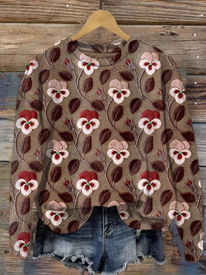 Vrouwelijk Sweatshirt Bloemenprint Zacht en Comfortabel
