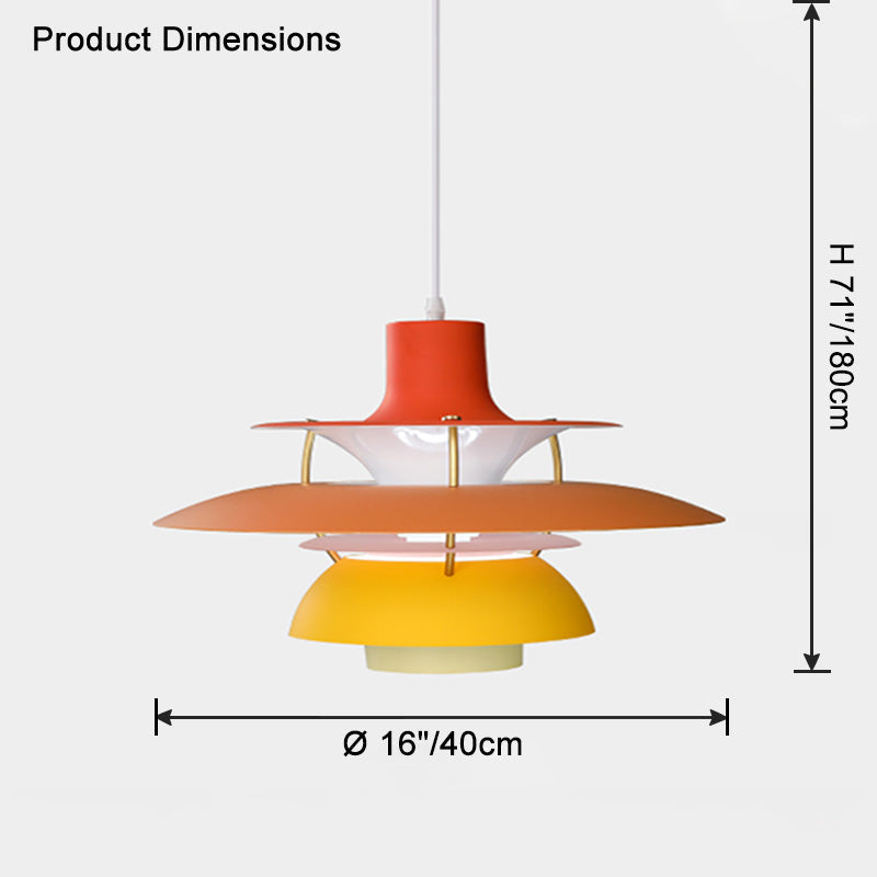 Scandinavische Hanglamp Eettafel Metaal Kleurrijk Retro Deens Design Woonkamer Keukeneiland