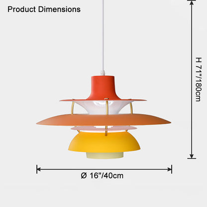 Scandinavische Hanglamp Eettafel Metaal Kleurrijk Retro Deens Design Woonkamer Keukeneiland