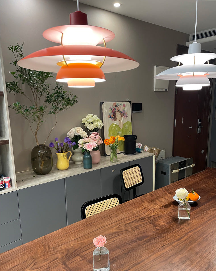 Scandinavische Hanglamp Eettafel Metaal Kleurrijk Retro Deens Design Woonkamer Keukeneiland