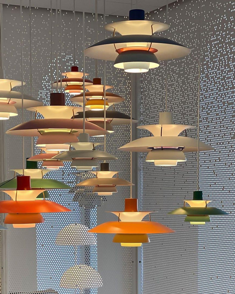 Scandinavische Hanglamp Eettafel Metaal Kleurrijk Retro Deens Design Woonkamer Keukeneiland