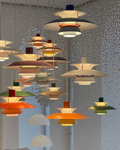 Scandinavische Hanglamp Eettafel Metaal Kleurrijk Retro Deens Design Woonkamer Keukeneiland