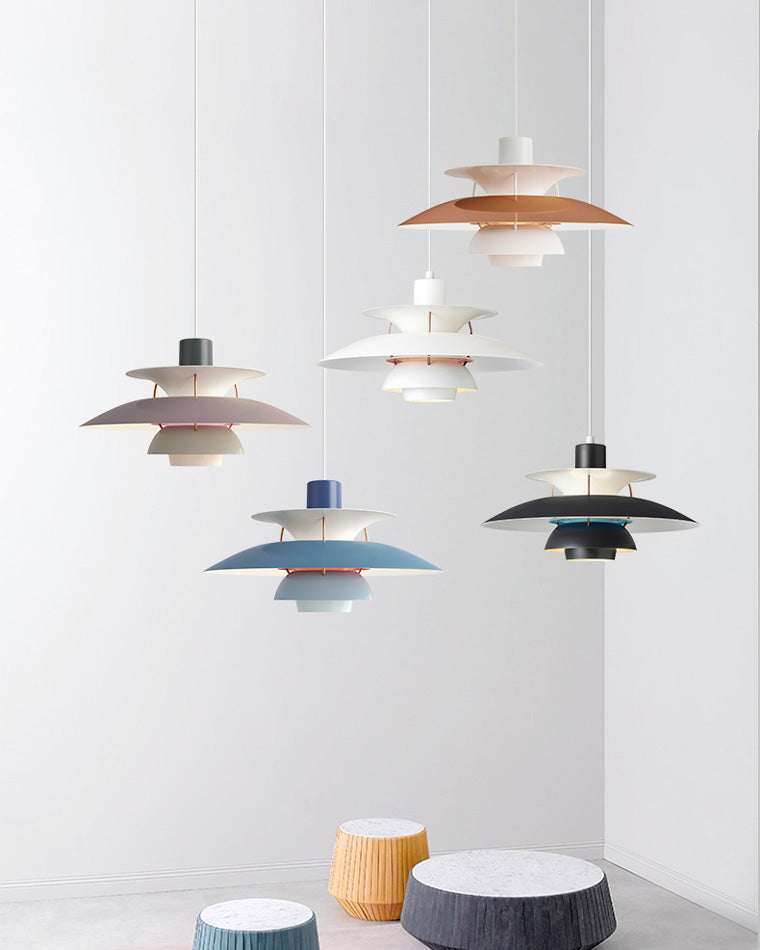 Scandinavische Hanglamp Eettafel Metaal Kleurrijk Retro Deens Design Woonkamer Keukeneiland