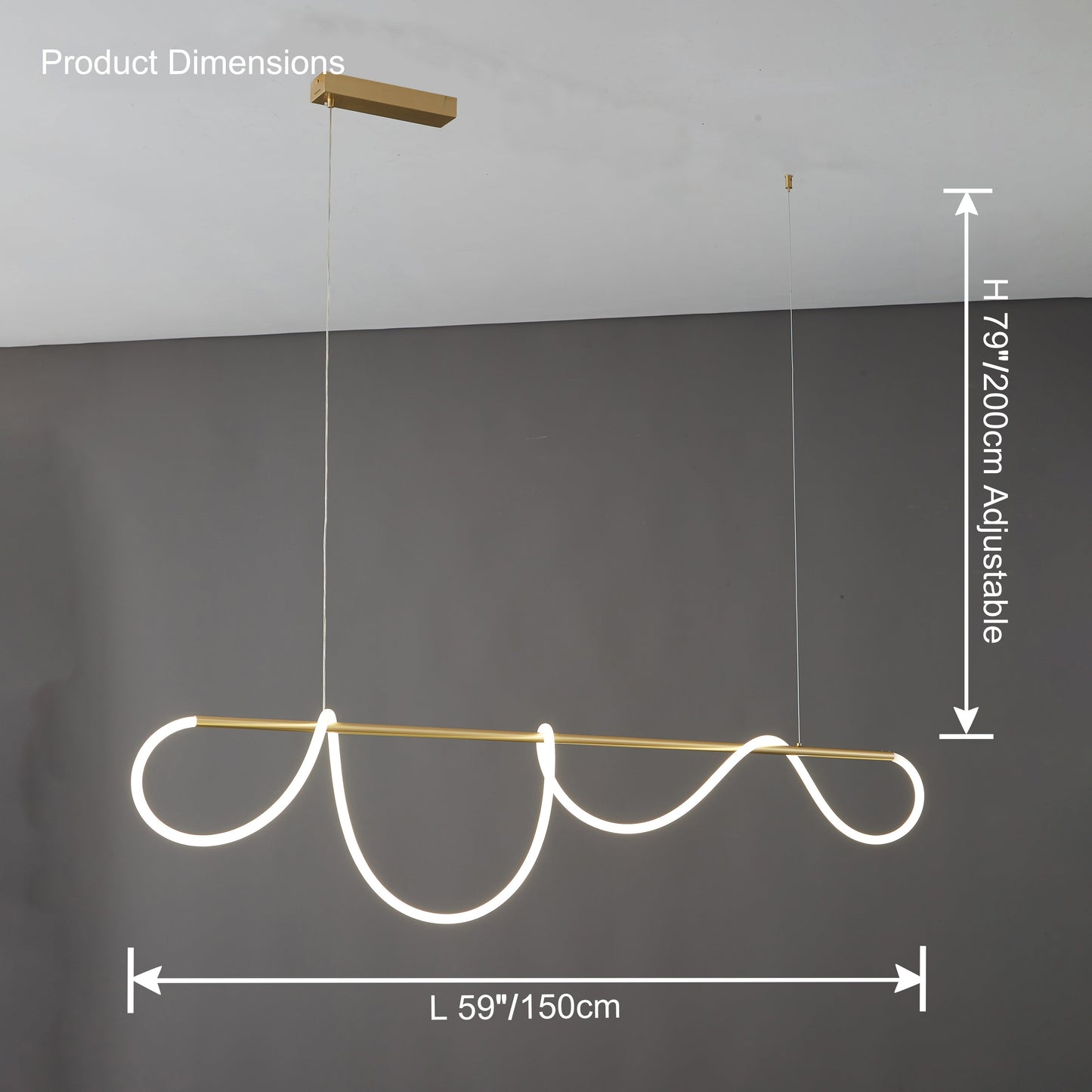 Hanglamp Touw Led Cirkel Messing Dimbaar 3 Maten Eetkamer Woonkamer Minimalistisch