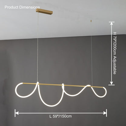 Hanglamp Touw Led Cirkel Messing Dimbaar 3 Maten Eetkamer Woonkamer Minimalistisch