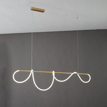 Hanglamp Touw Led Cirkel Messing Dimbaar 3 Maten Eetkamer Woonkamer Minimalistisch